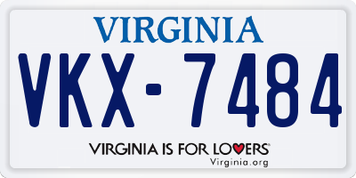 VA license plate VKX7484
