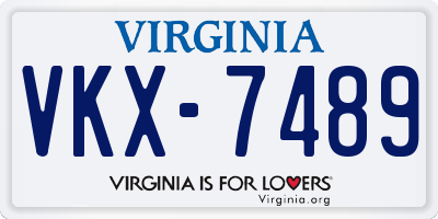 VA license plate VKX7489