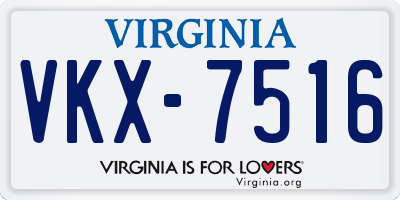 VA license plate VKX7516