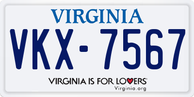 VA license plate VKX7567