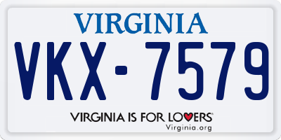 VA license plate VKX7579