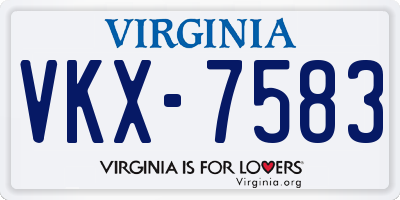 VA license plate VKX7583