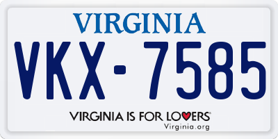 VA license plate VKX7585