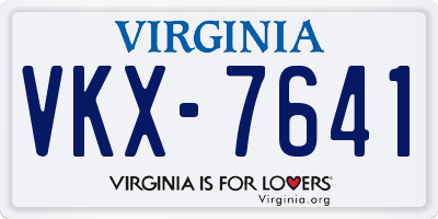 VA license plate VKX7641