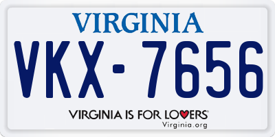 VA license plate VKX7656