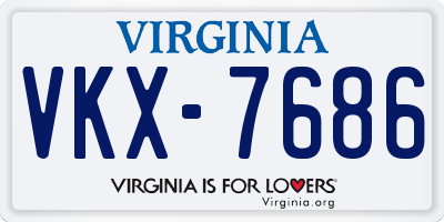 VA license plate VKX7686