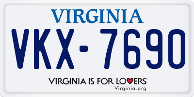 VA license plate VKX7690