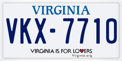 VA license plate VKX7710