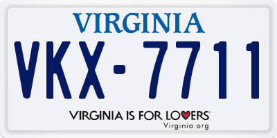 VA license plate VKX7711