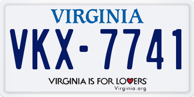 VA license plate VKX7741