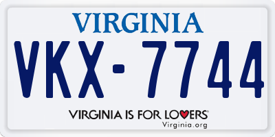 VA license plate VKX7744