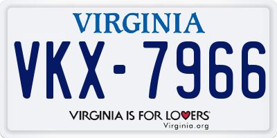 VA license plate VKX7966