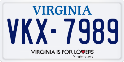 VA license plate VKX7989