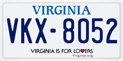 VA license plate VKX8052