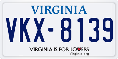 VA license plate VKX8139