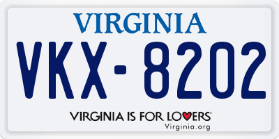 VA license plate VKX8202