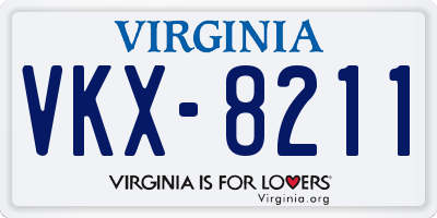 VA license plate VKX8211