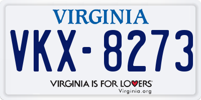 VA license plate VKX8273