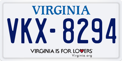 VA license plate VKX8294