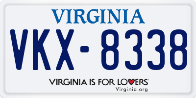 VA license plate VKX8338