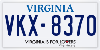 VA license plate VKX8370