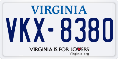 VA license plate VKX8380