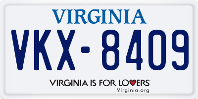 VA license plate VKX8409