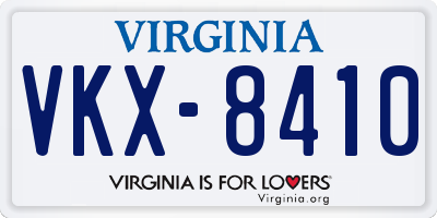 VA license plate VKX8410