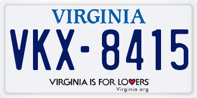 VA license plate VKX8415