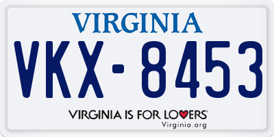 VA license plate VKX8453