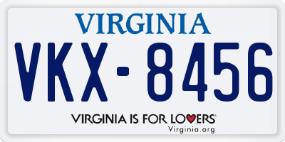 VA license plate VKX8456