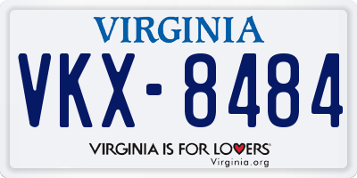 VA license plate VKX8484