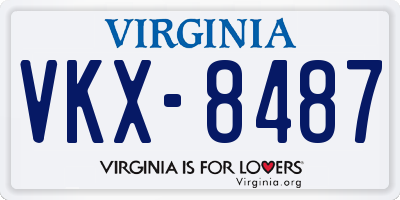 VA license plate VKX8487