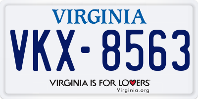 VA license plate VKX8563