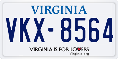 VA license plate VKX8564