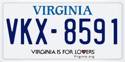 VA license plate VKX8591