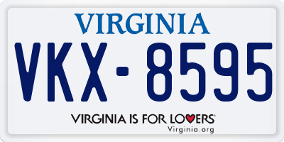 VA license plate VKX8595
