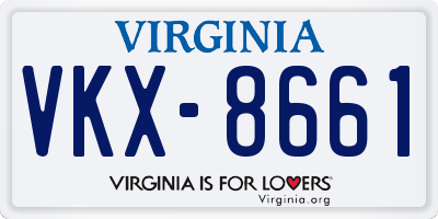 VA license plate VKX8661