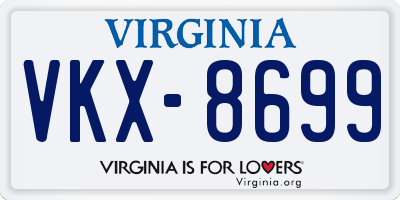 VA license plate VKX8699