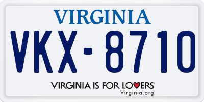 VA license plate VKX8710