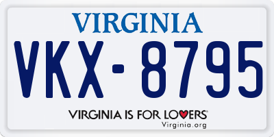 VA license plate VKX8795