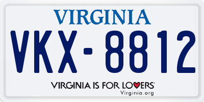 VA license plate VKX8812