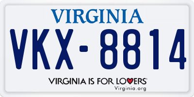 VA license plate VKX8814