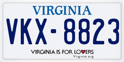 VA license plate VKX8823