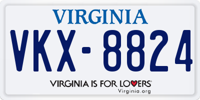 VA license plate VKX8824