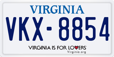 VA license plate VKX8854