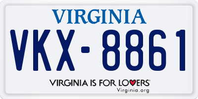 VA license plate VKX8861