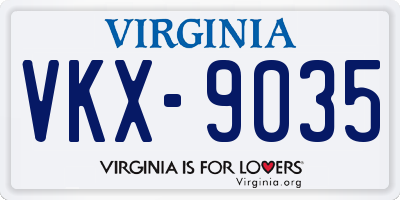 VA license plate VKX9035