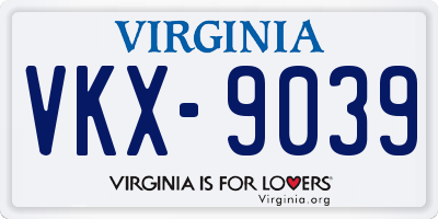 VA license plate VKX9039