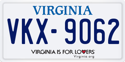 VA license plate VKX9062